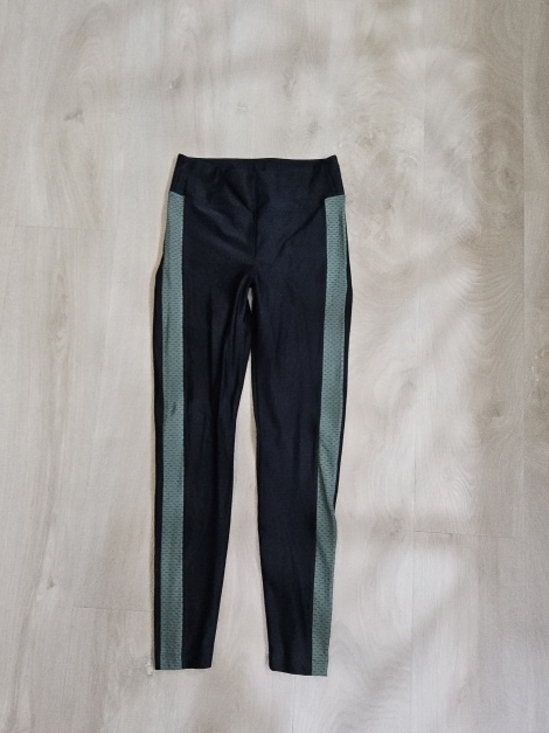 Koral Pants - Black Leggings with Olive Green Side Panels